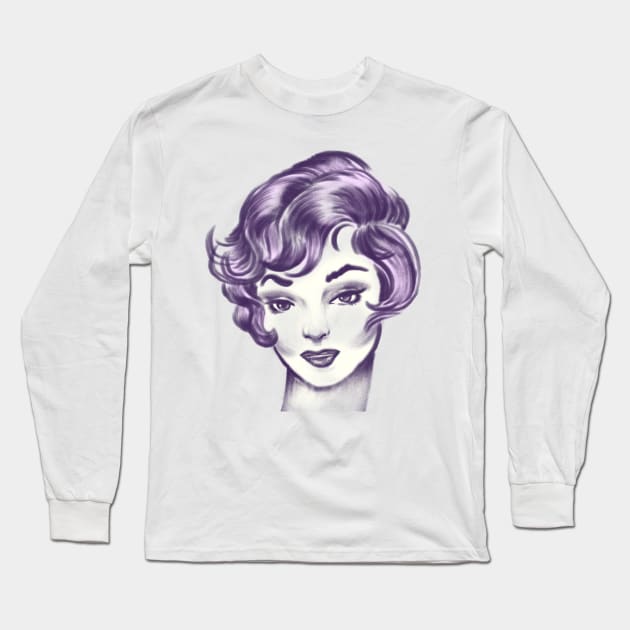 Vintage Girl 1 Long Sleeve T-Shirt by ConradGarner